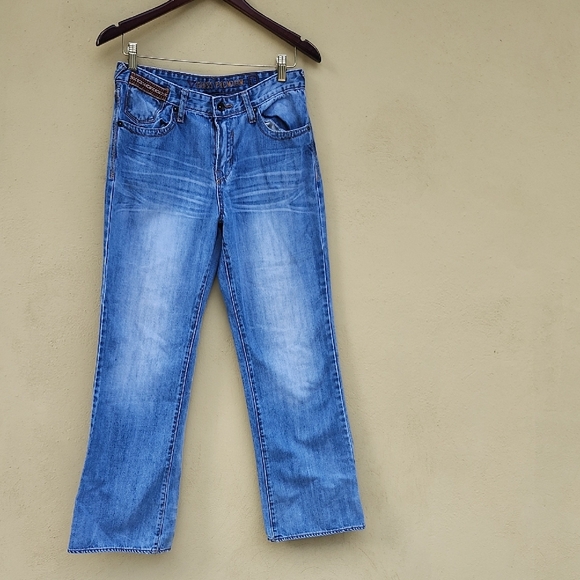 Y2k Relaxed Boot Vintage Guess Premiun Light Blue Denim Jeans 100% Cotton - Picture 1 of 10